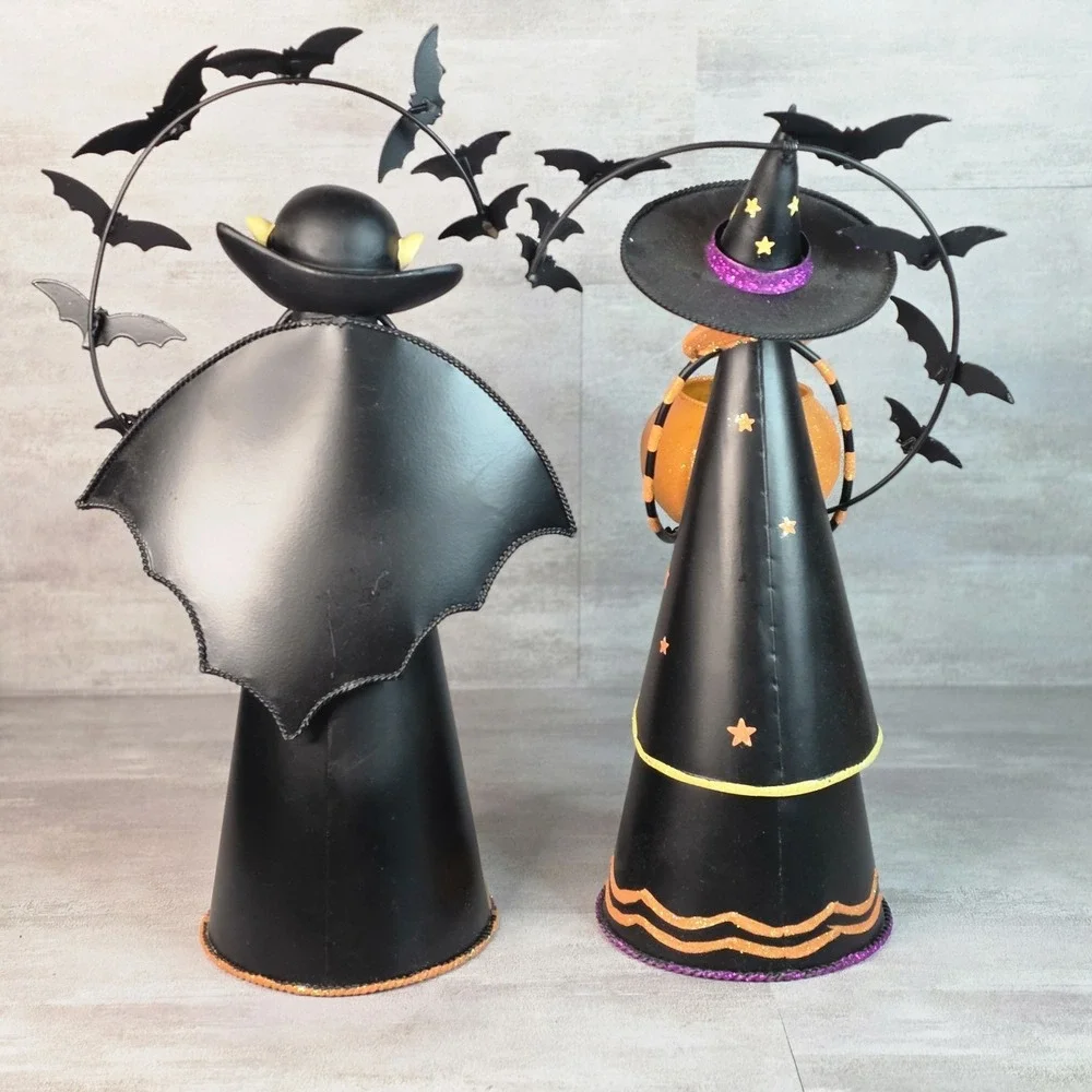 PartyLite Abracadabra Witch & Dracula Batcula Vampire Bats Candle Holder SET - Picture 13 of 16